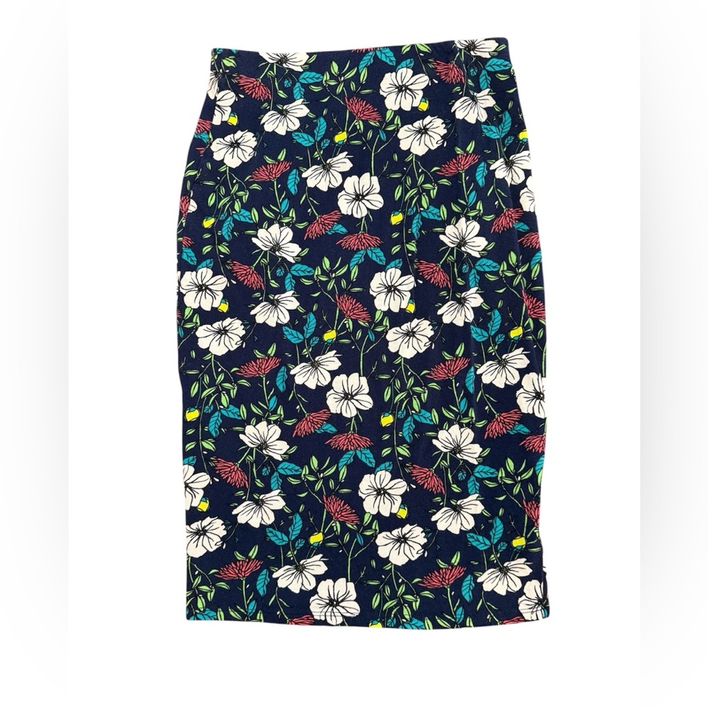 DNA Couture Navy Floral Knee-Length Pencil Skirt